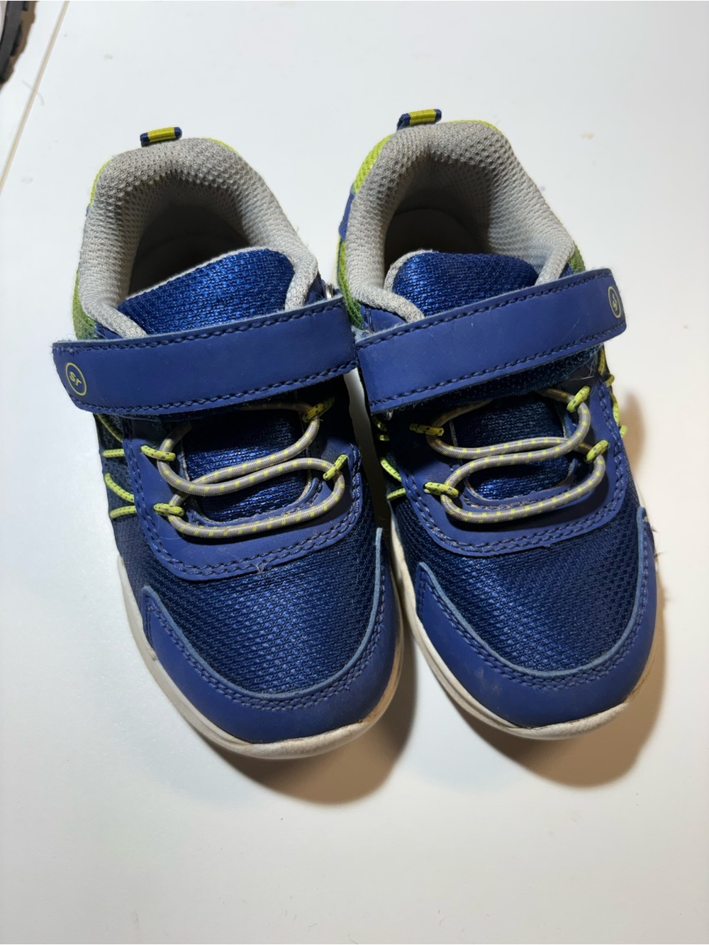 Stride Rite Blue Sneakers with Lime Accents